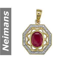 3.50 ct Ruby & Diamond Pendant 14kt Gold