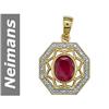 Image 1 : 3.50 ct Ruby & Diamond Pendant 14kt Gold
