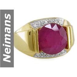 Incredible 5.75 ct Ruby & Diamond Ring 14kt Gold