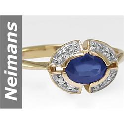 1.00 ct Sapphire & Diamond Ring 14kt Gold