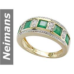 1.50 ct Emerald & Diamond Ring 14kt Gold