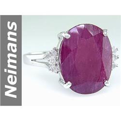 12.76 ct Ruby & Diamond Ring 14kt Gold