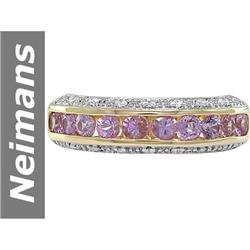 1.68 ct Pink Sapphire & Diamond Ring 14kt Gold