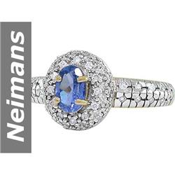 1.50 ct Blue Spinel & Diamond Ring 14kt Gold