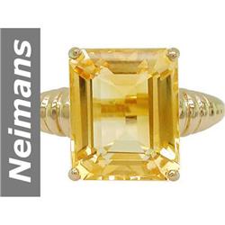 5.50 ct Citrine Ring 14kt Gold