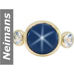 7.75 ct Aquamarine & Star Sapphire Ring 14kt Gold