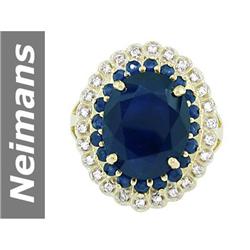 9.21.00 ct Blue Sapphire & Diamond Ring 14kt Gold