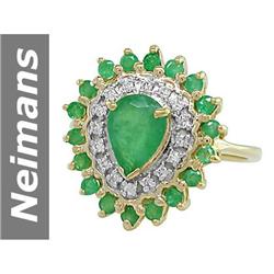 2.00 ct Emerald & Diamond Ring 14kt Gold