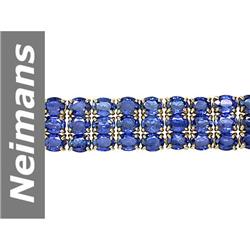 57.00 ct Ceylon Sapphire Bracelet 14kt Gold