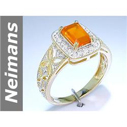 .79 ct Fire Opal & Diamond Ring 14kt Gold