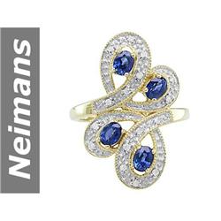 1.00 ct Tanzanite & Diamond Ring 14kt Gold