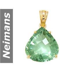 12.70 ct Green Amethyst Pendant 14kt Gold