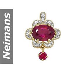 4.50 ct Pink Tourmaline & Diamond Pendant 14kt Gold