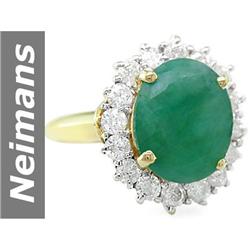 5.20 ct Emerald & Diamond Ring 14kt Gold