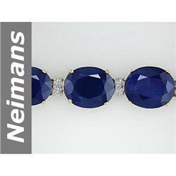 72.77 ct Sapphire & Diamond Bracelet 14kt Gold