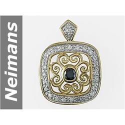 .50 ct Black & White Diamond Pendant 14kt Gold