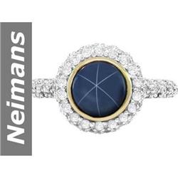 2.71 ct Star Sapphire & Diamond Ring 14kt Gold