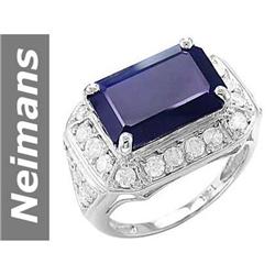 10.32 ct Sapphire & Diamond Ring 14kt Gold