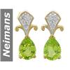 Image 1 : 2.08 ct Peridot & Diamond Earrings 14kt Gold