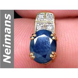 1.75 ct Sapphire & Diamond Pendant 14kt Gold