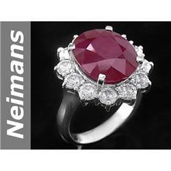 Popular 12.40 ct  Rare Ruby & Diamond Ring 14kt Gold