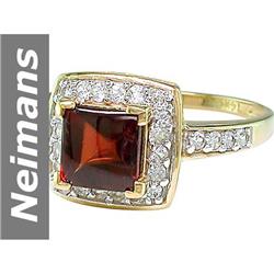 2.29 ct Garnet & White Sapphire Ring 14kt Gold