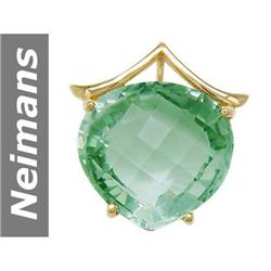 15.25 ct Green Amethyst Pendant 14kt Gold