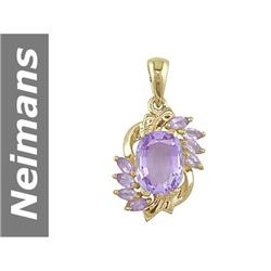4.00 ct Amethyst Pendant 14kt Gold