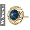 Image 1 : 3.96 ct Star Sapphire & Diamond Ring 14kt Gold