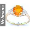 Image 1 : 1.85 ct Fire Opal & Diamond Ring 14kt Gold