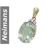 Image 1 : 8.62 ct Green Amethyst & White Sapphire Pendant 14kt Gold