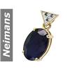 Image 1 : 9.63 ct Blue Diamond & Sapphire Pendant 14kt Gold