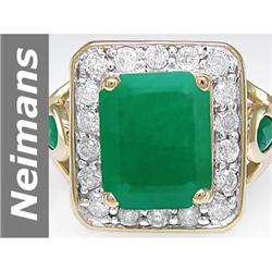 6.54 ct Emerald & Diamond Ring 14kt Gold