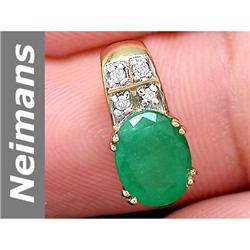 1.14 ct Emerald & Diamond Pendant 14kt Gold