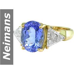 7.44 ct Tanzanite & Diamond Ring 14kt Gold