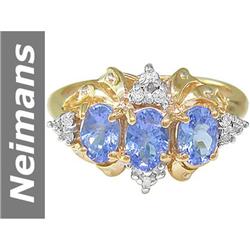 1.55 ct Tanzanite & Diamond Ring 14kt Gold