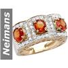 Image 1 : 3.22 ct Orange Sapphire & Diamond Ring 14kt Gold
