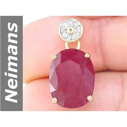 8.04 ct Ruby & Diamond Pendant 14kt Gold