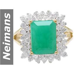 5.71 ct Emerald & Diamond Ring 14kt Gold