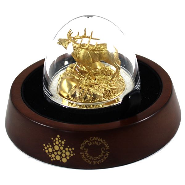 2017 Canada $100 Majestic Animals-Elk Fine Silver Sculpture Coin. Mintage of 1200! (Tax Exempt)