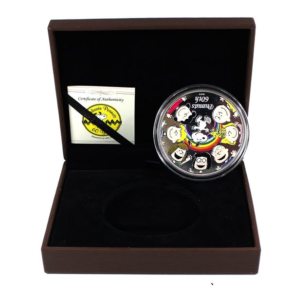 2010 Niue $10 Peanuts 60th Anniversary Fine Silver w/ Selective Colour (Tax Exempt)