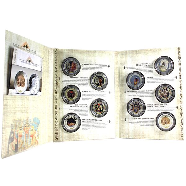 2015 Solomon Islands $2 The Fascination of Ancient Egypt 10-piece Set of 12g Sterling Silver Coins
