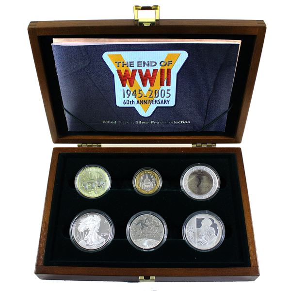 2005 Allied Forces 60th Anniversary 6-piece Silver Commemorative Set