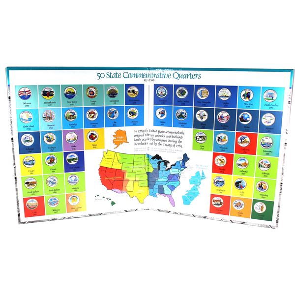 *1999-2008 USA 50-piece 50 State Commemorative Quarter Set with Colour Enhancements