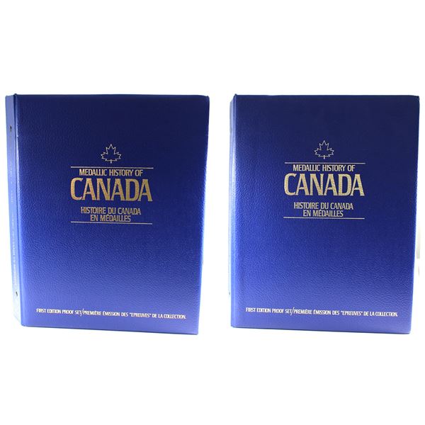 ** Wellings Mint- Medallic History of Canada Volume 1 & Volume 2. 100 Medals + 2 Books.