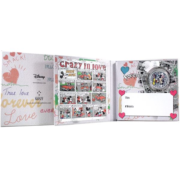 2015 Niue $2 Disney's Mickey & Minnie-Crazy in Love Limited Edition 1oz Fine Silver (Tax Exempt)