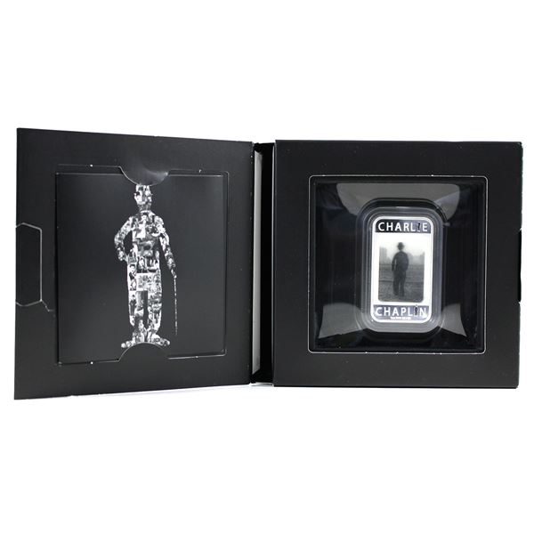 2014 Tuvalu $1 Charlie Chaplin-100 Years of Laughter 1oz Fine Silver Coin (Tax Exempt)