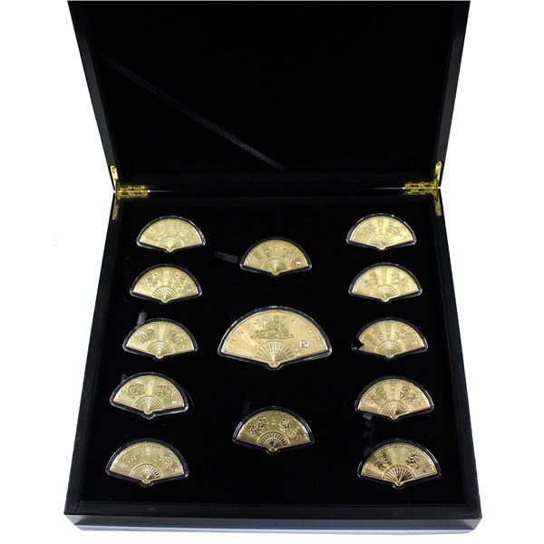 *China 2016 Lunar Calendar 13-piece Fan-Shaped Medallion Set. Mintage of 8888 Sets Worldwide!