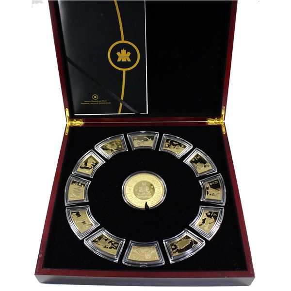 *China 2012 Lunar Calendar 13-piece Gold-Plated Medallion Set. Mintage of 8888 Sets Worldwide!
