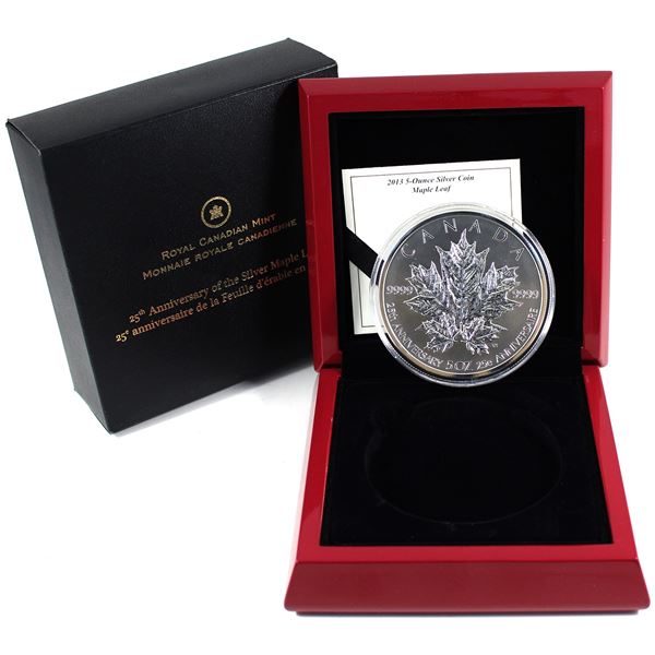 Canada 2013 $50 SML 25th Anniversary 5oz Fine Silver Coin. Mintage of 2500! (Tax Exempt)